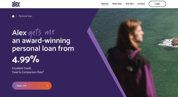 Alex Bank Personal Loan website screenshot