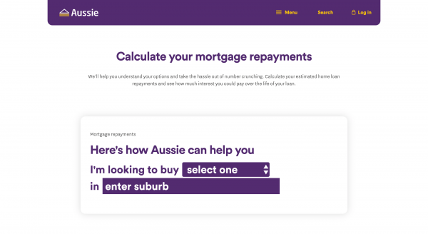 Aussie Home Loans website screenshot