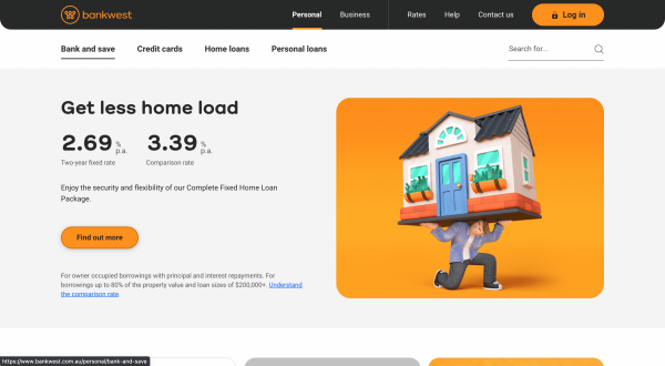 Bankwest Zero Platinum Mastercard website screenshot