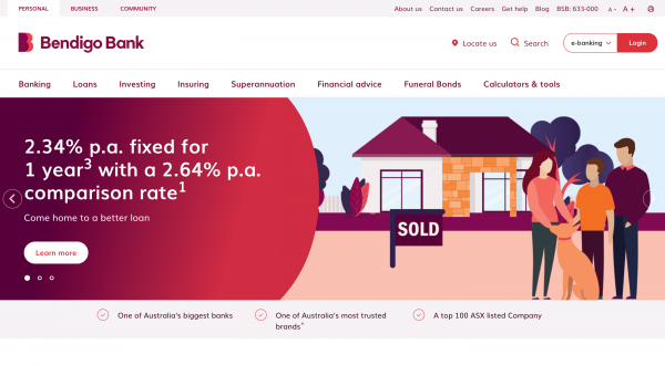 Bendigo Bank - Low Rate Mastercard website screenshot