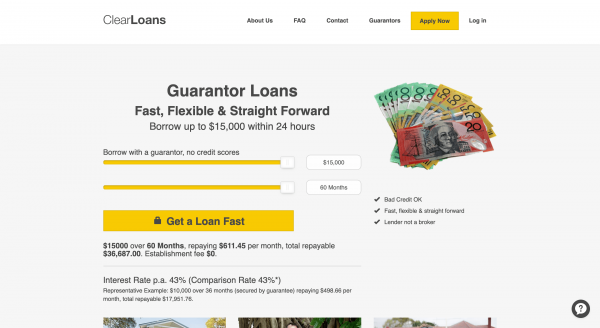 ClearLoans website screenshot