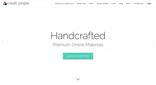 Credit Simple website screenshot