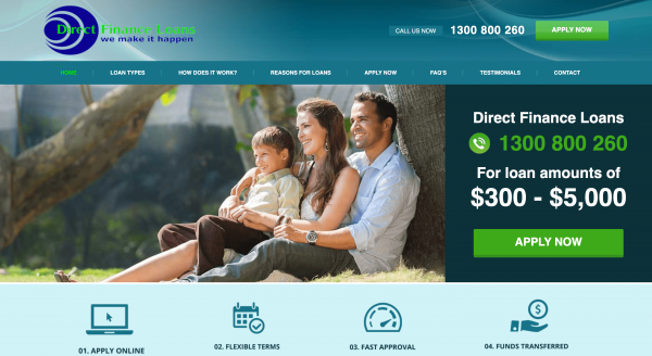 Direct Finance Loans website screenshot