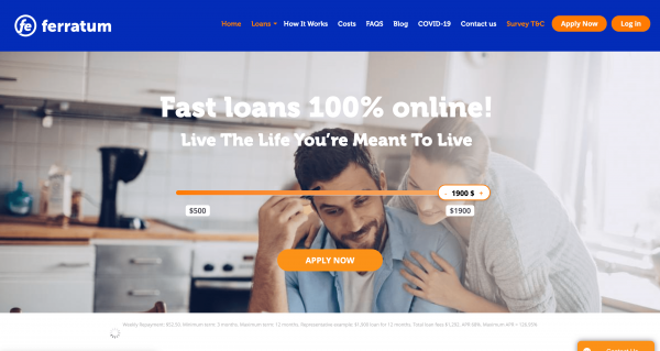 Ferratum website screenshot