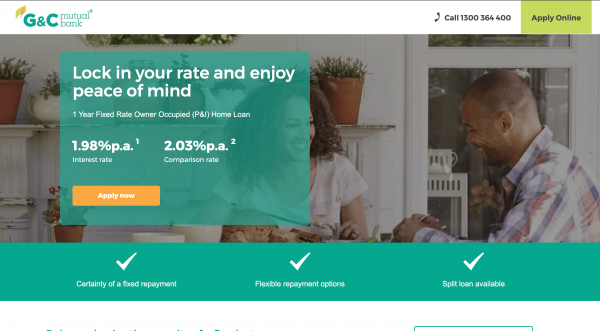 G&C Mutual Bank Fixed Rate Home Loan website screenshot