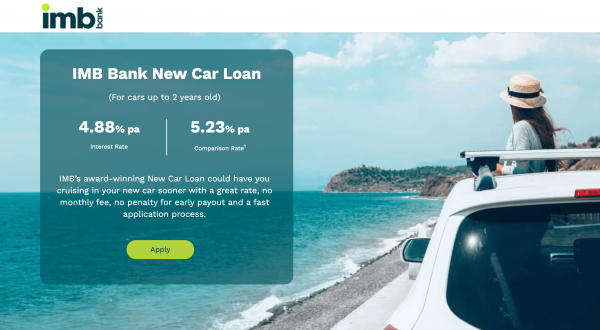 IMB New Car Loan website screenshot