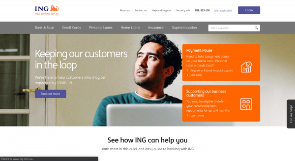 ING - Car Loan website screenshot