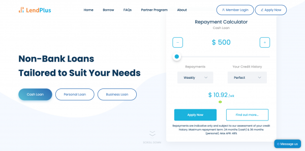LendPlus website screenshot
