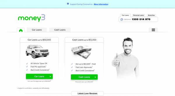 Money3 website screenshot