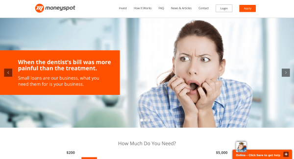 Moneyspot website screenshot