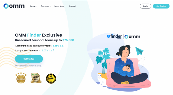 OurMoneyMarket Personal Loan website screenshot