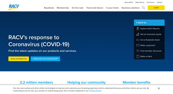 RACV - Car Loan website screenshot
