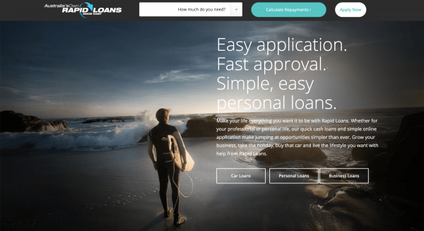 Rapid Loans website screenshot