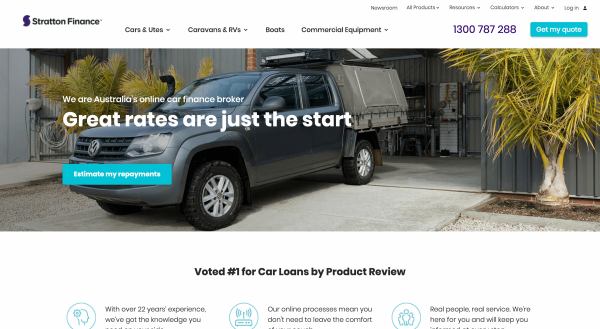 Stratton Finance New Car Loan website screenshot