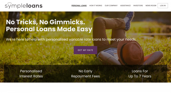 Symple Loans website screenshot
